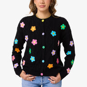 Black Flowers Cardigan