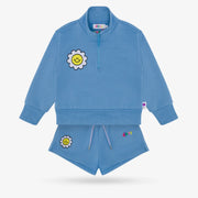 Kids Daisy Half-Zip Sweater & Shorts Set