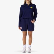 Navy Smiley Polo Shorts Set