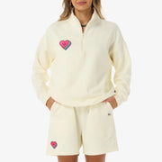 Heart Half-Zip Sweater & Shorts Set