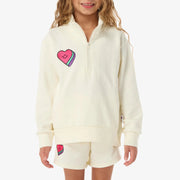 Kids Heart Half-Zip Sweater & Shorts Set