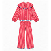 Berry Stripe Pants Set
