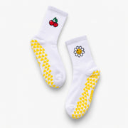 Cherry Daisy Grip Socks