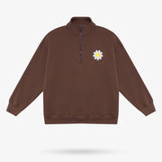 Chocolate Brown Half-Zip Sweater Set