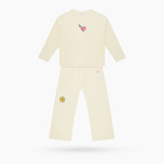 Cream Hearts Pants Set