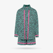 Green Leopard Shorts Set