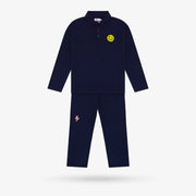 Navy Smiley Polo Pants Set