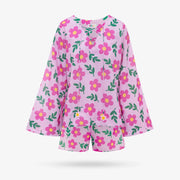 Pink Flower Shorts Set