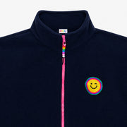 Navy Smiley Polar Fleece Jacket