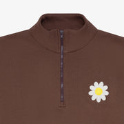 Chocolate Brown Half-Zip Sweater Set