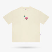 Cream Hearts Shorts Set