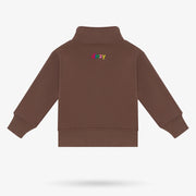 Kids Chocolate Brown Half-Zip Sweater Set