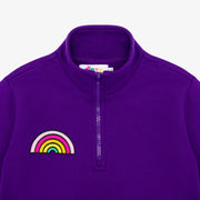 Kids Rainbow Half-Zip Sweater & Shorts Set