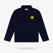 Navy Smiley Polo Shorts Set
