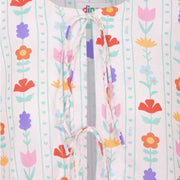 White Flower Pants Set