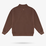 Chocolate Brown Half-Zip Sweater Set