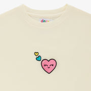 Cream Hearts Shorts Set
