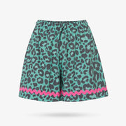 Green Leopard Shorts Set
