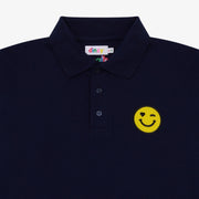 Navy Smiley Polo Pants Set