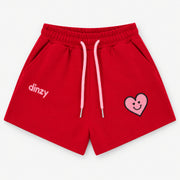 Kids Red Heart Zip-Up Sweater + Shorts Set