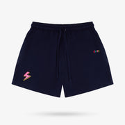 Navy Smiley Polo Shorts Set